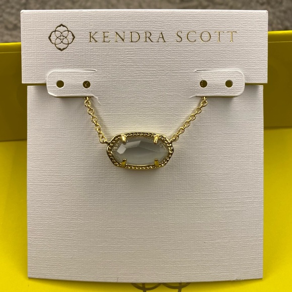 🩶 Kendra Scott Elisa Gold Pendant Necklace in Slate NWT - Picture 4 of 5